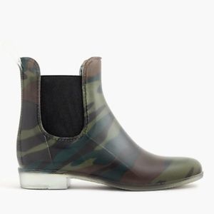 J.CREW Chelsea Camo Short Rain Boots Booties